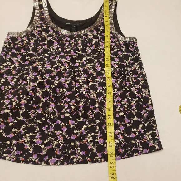 Marc Jacobs Abstract Sleeveless Silk Blouse Size S - Picture 12 of 13